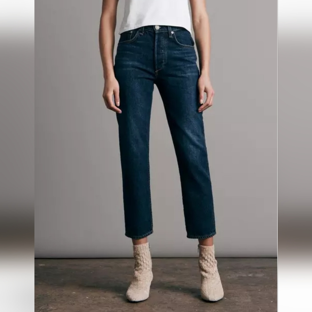 Rag & Bone Nina Dark Blue Jeans High Rise Ankle Cigarette 25 NWT $225 Retail New